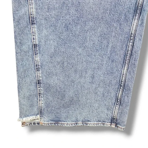 Good American Good Skate Jeans Womens 28 High Rise Loose Leg Step Insert Outseam